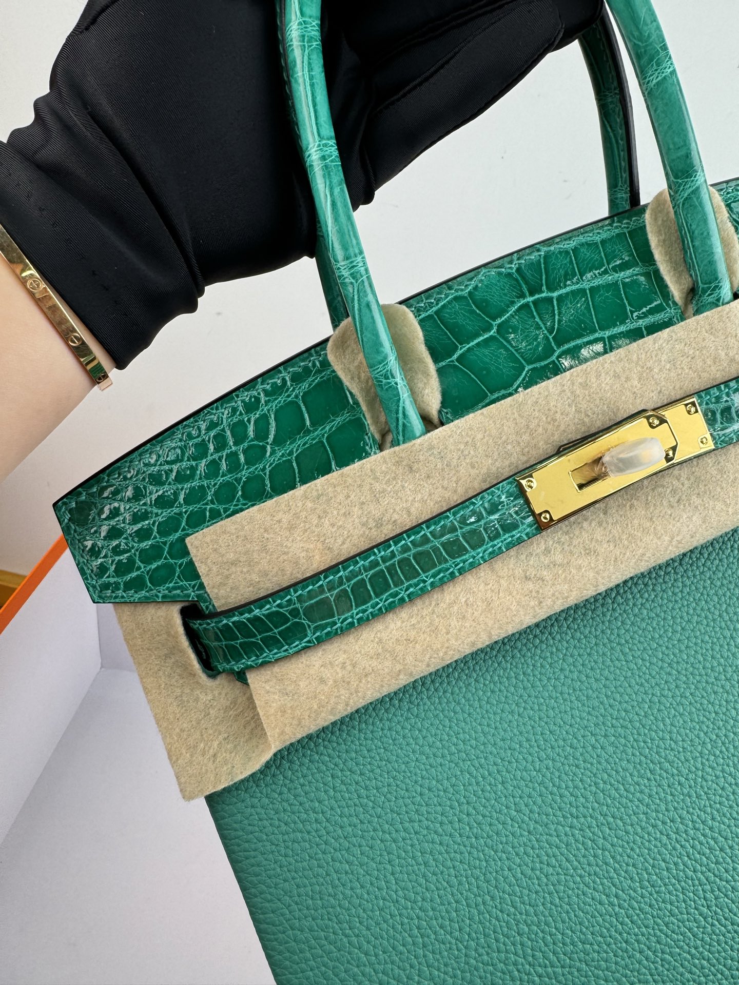 Birkin/Birkin-30cm-touch-Togo-and-Shiny-Crocodile-Jade-Green-GHW/img_005