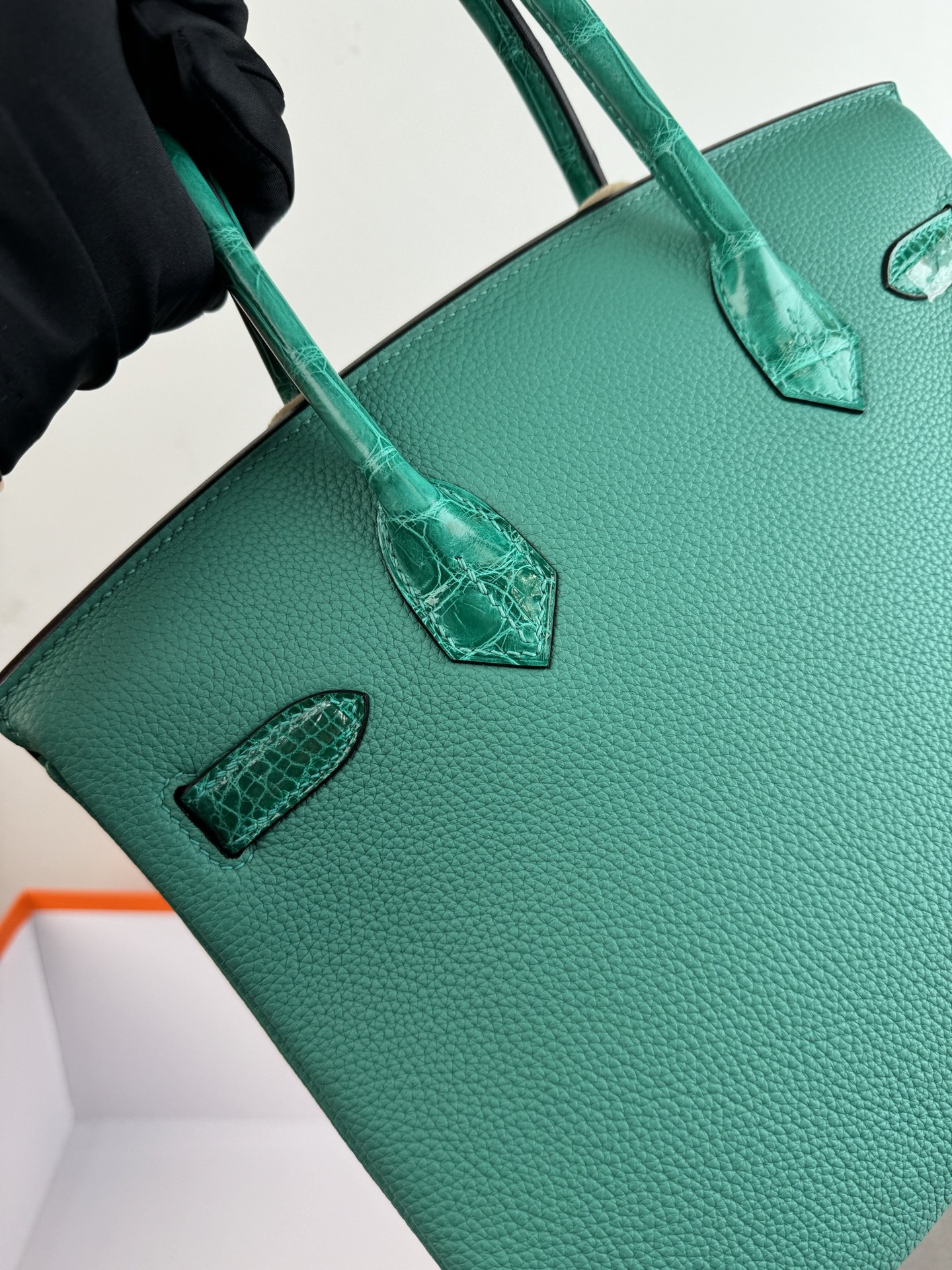 Birkin/Birkin-30cm-touch-Togo-and-Shiny-Crocodile-Jade-Green-GHW/img_006