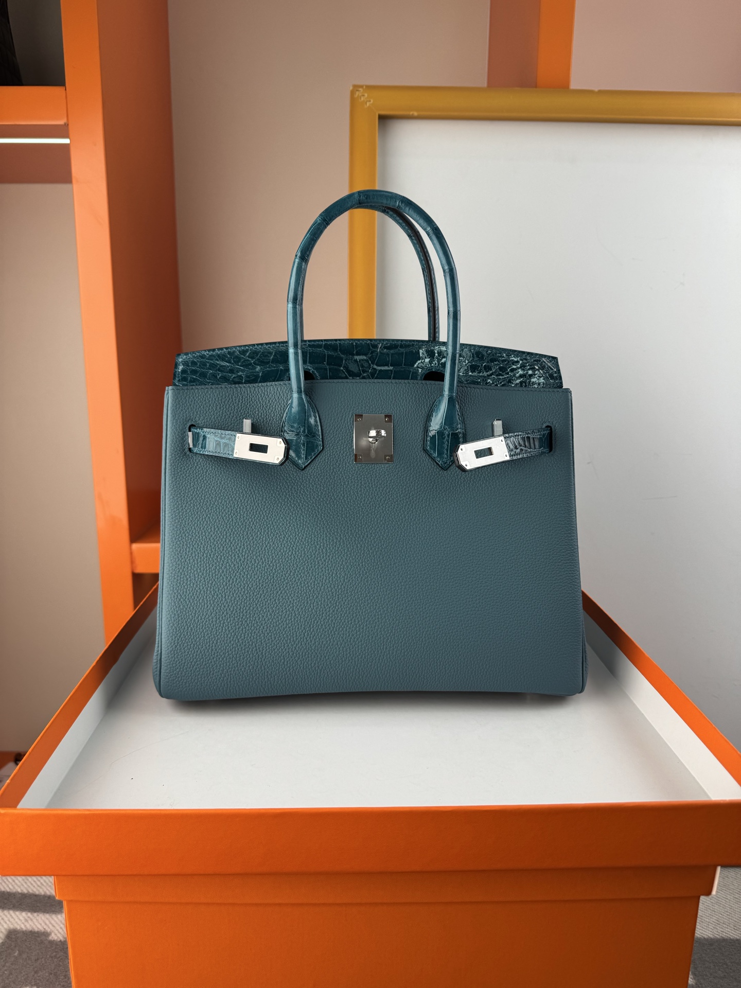 Birkin/Birkin-30cm-touch-Togo-and-Shiny-Crocodile-Jean-Blue/img_009