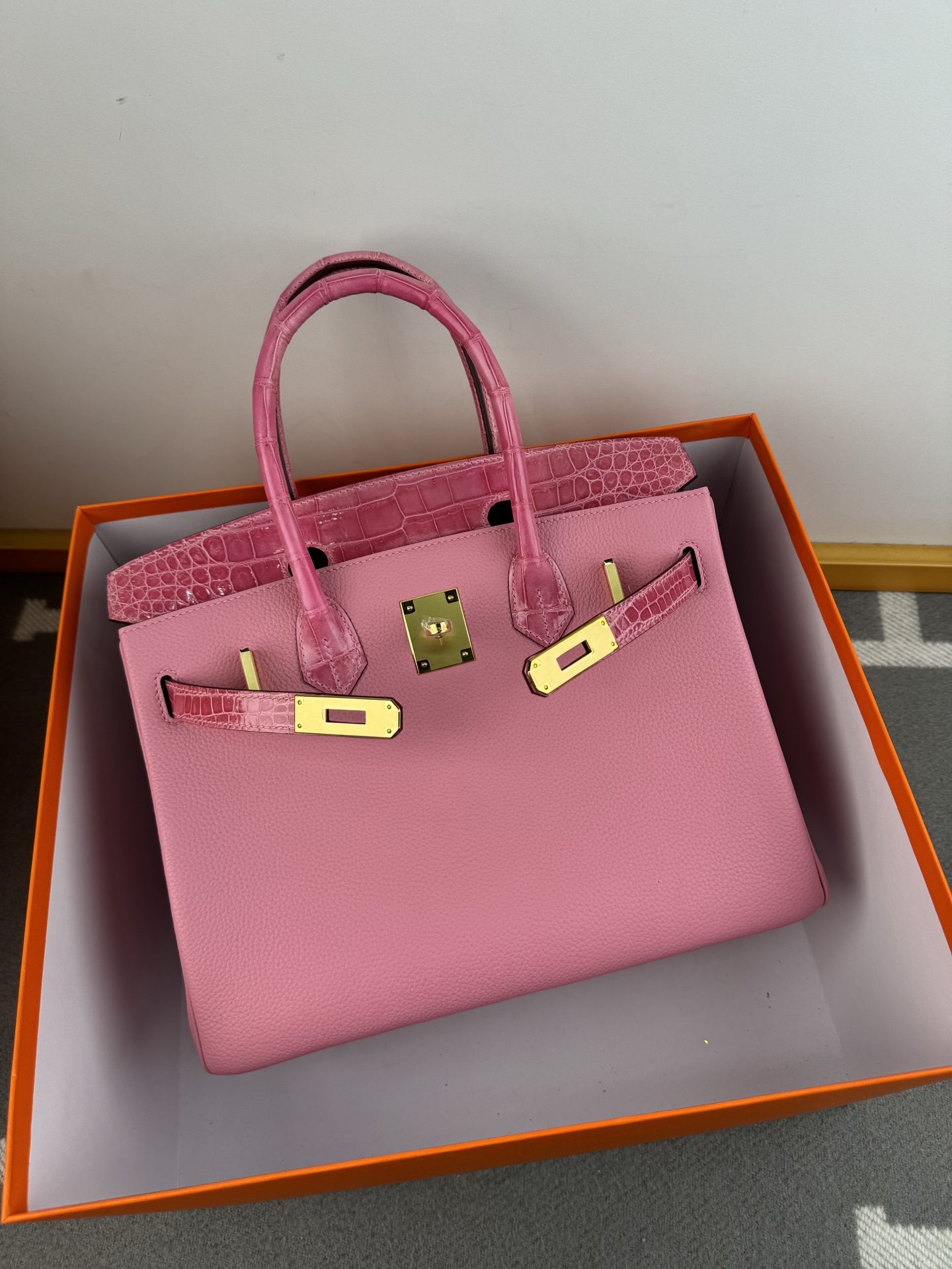 Birkin/Birkin-30cm-touch-Togo-and-Shiny-Crocodile-Sakula-Pink/img_009